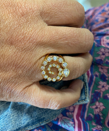 Stoned Snake Ring