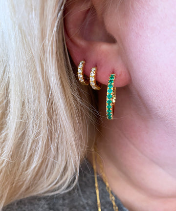 Medium Stoned Hoops