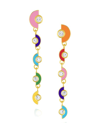 Alternating Fan Drop Earrings