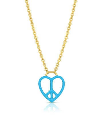 Enamel Heart Peace Necklace