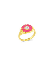 White Zirconia Daisy Ring