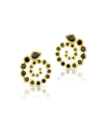 Black Zirconia Snake Earrings