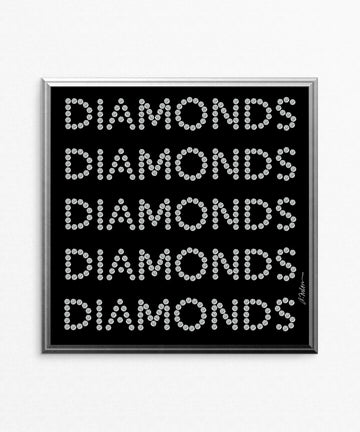 Diamond Series II on Black Watercolor Rendering printed on Paper