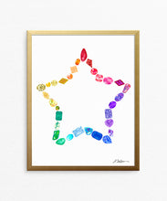 Gemstone Star Watercolor Rendering printed on Paper